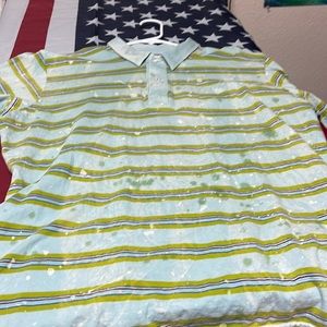 Super funk mens golf Shirt with paint splatters and designer print on back